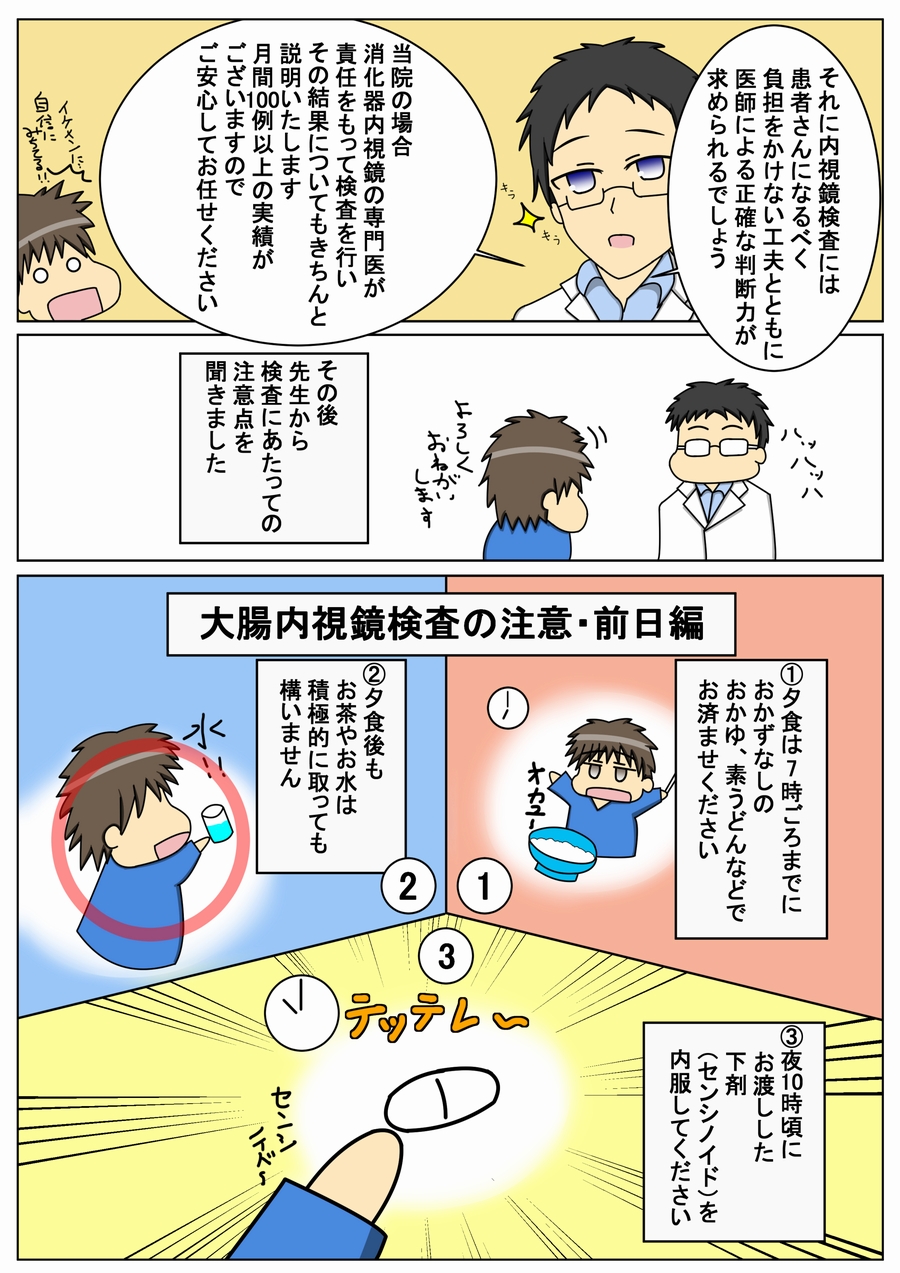 大腸 マンガでわかる 下部消化管内視鏡 大腸カメラ 検査