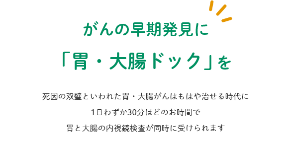 がんの早期発見に「胃・大腸ドック」