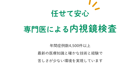 任せて安心専門医による内視鏡検査